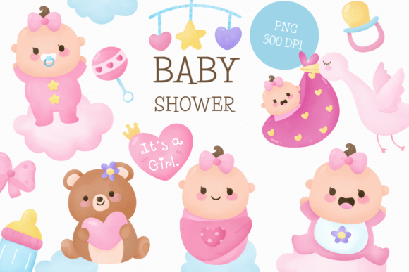 Baby Shower Girl Watercolor New Born: A Beautiful and Versatile Design for Special Occasions