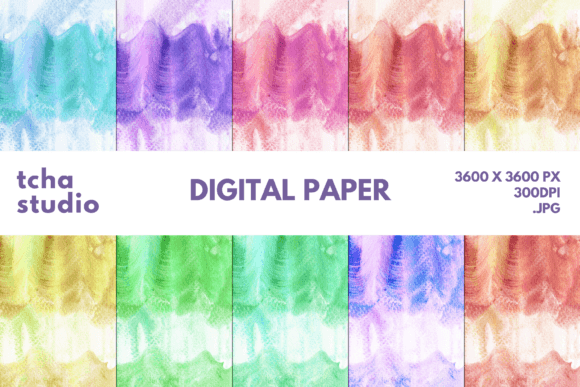 Blink Wave Watercolor Digital Papers