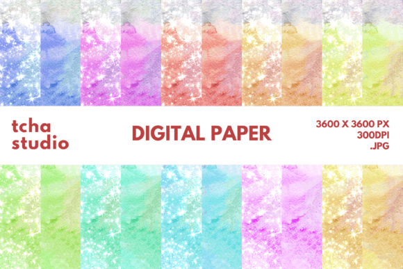 Colorful Mix Watercolor Digital Papers