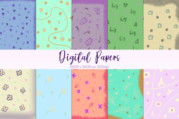 Cute Pattern Digital Papers for Creative Projects