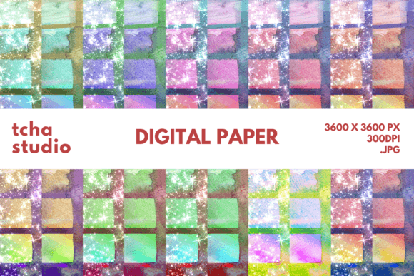 Grid Window Watercolor Digital Papers: Strategic Design for Creative and Business Applications