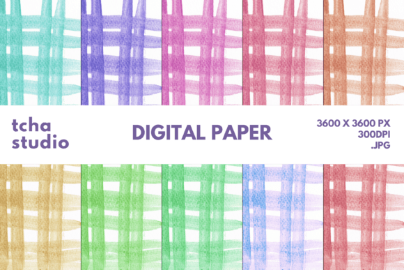 Plaid Cute Watercolor Digital Papers: A Versatile Design Resource for Creative Projects