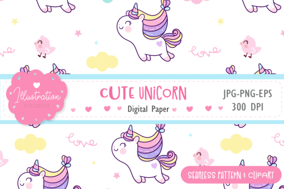 Seamless Pattern Unicorn Kawaii Digital: A Versatile Tool for Creative Projects