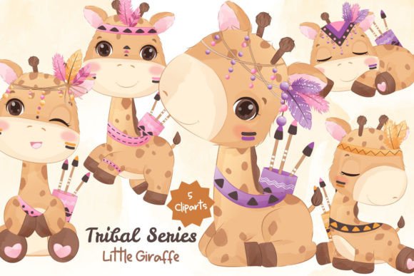 Tribal Series Little Giraffe Clipart: A Versatile Asset for Creative and Professional Workflows